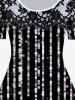 Halloween Pumpkin Ghost Print Flare Dress -  