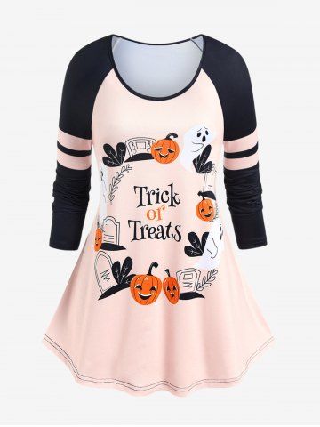 Halloween Raglan Sleeve Printed T-shirt