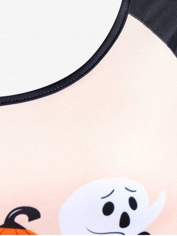 Halloween Raglan Sleeve Printed T-shirt