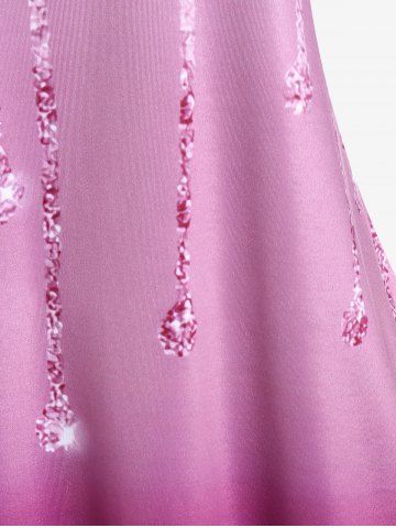 Plus Size 3D Sparkles Lighting Printed Long Sleeves Tee