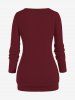 Plus Size Keyhole Chains Draped Surplice T-shirt -  