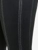 Legging Moulant 3D Jean et Cousu Imprimé de Grande Taille - Noir 1X | US 14-16