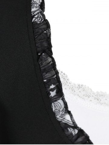 Sun Moon Print Ruffled Tee and Camisole Set and High Waist Leggings Plus Size Fall Outfit