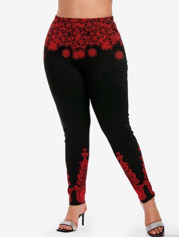 Plus Size Floral Graphic Leggings