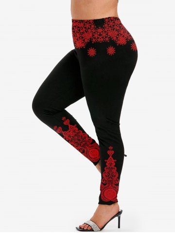 Plus Size Floral Graphic Leggings
