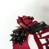 Masque de Cosplay Halloween Rose Semi-Visage - Rouge foncé 