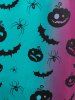 Robe à Imprimé Citrouille et Araignée à Taille Haute de Grande Taille d'Halloween - Pourpre  5X