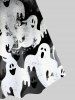 Halloween 3D Cross Ghosts Printed Vintage A Line Dress -  
