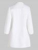 Floral Embroidery Eyelet Half Button Pintuck Blouse -  
