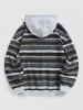Hooded Spliced Colorblock Sweater -  