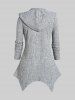 Plus Size Contrast Lace Trim Ribbed Hooded Cardigan -  