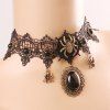 Halloween Vintage Lace Spider Choker Necklace -  