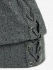 Plus Size Crisscross Lace-up Shawl Neck 2 in 1 Blouson Knitted Top -  