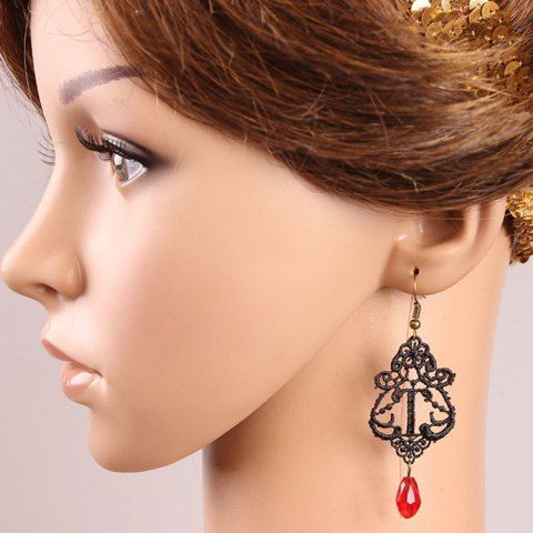 Gothic Vintage Lace Faux Crystal Drop Earrings