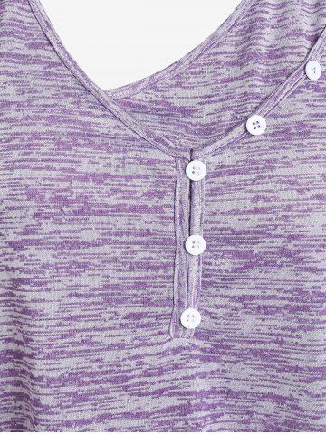 Plus Size Cutout Space Dye T-shirt