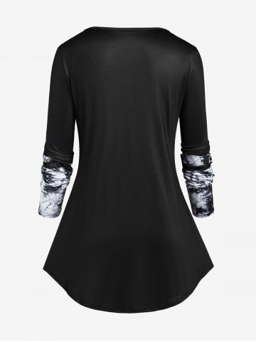 Plus Size Long Sleeve Tie Dye T-shirt