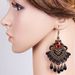 Gothic Lace Vintage Beaded Tassels Drop Earrings -  