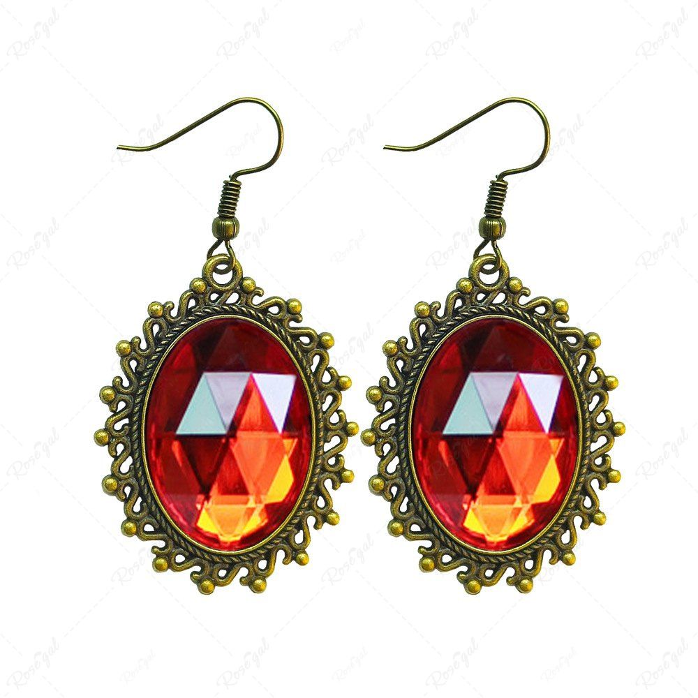 Hot Gothic Vintage Faux Crystal Decor Drop Earrings  