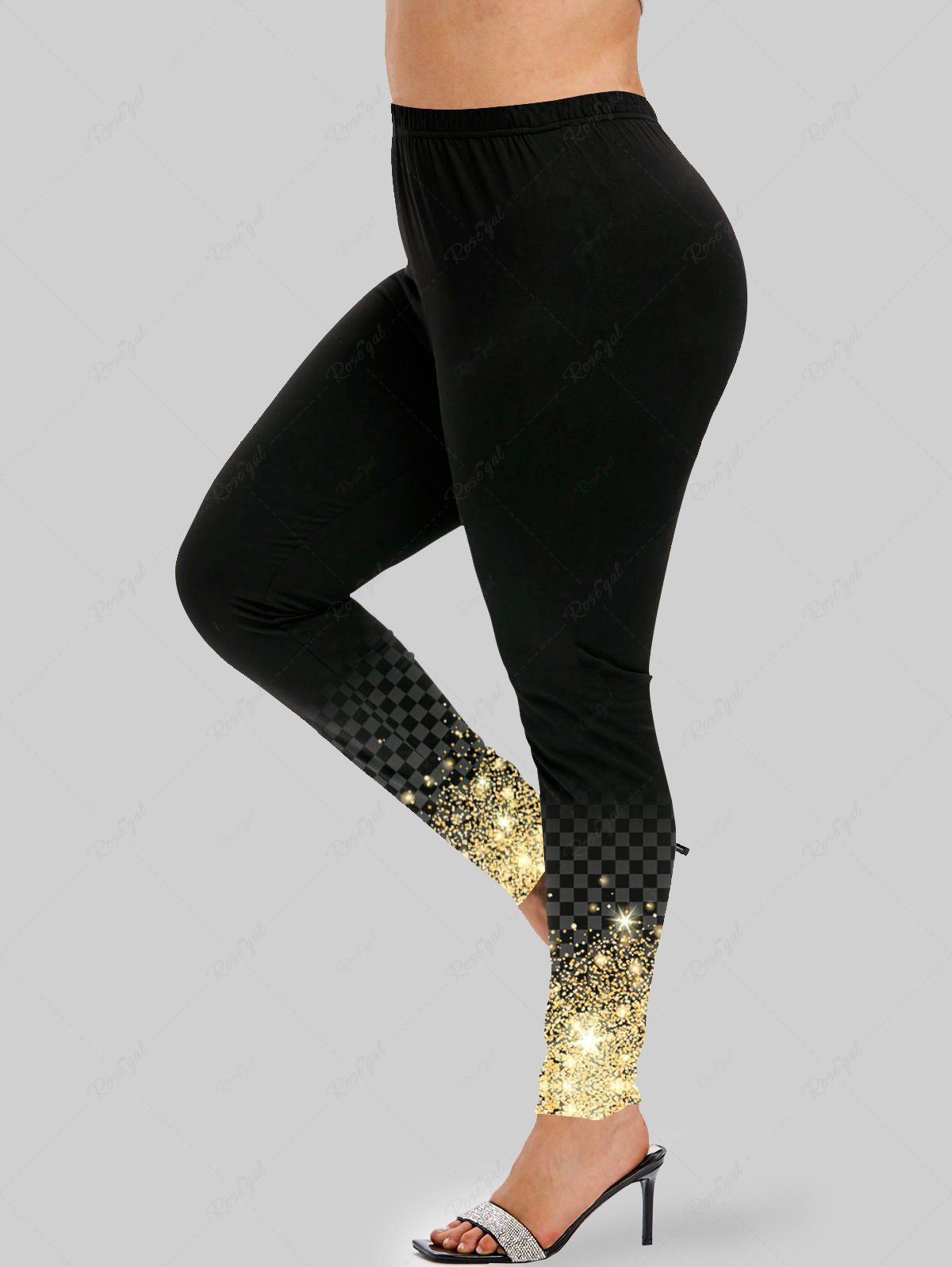 Leggings Skinny Ombré à Imprimé Balle 3D Drôle Grande Taille Noir S | US 8
