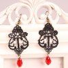 Gothic Vintage Lace Faux Crystal Drop Earrings -  