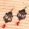 Gothic Vintage Lace Faux Crystal Drop Earrings -  