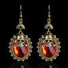 Gothic Vintage Skull Faux Crystal Decor Drop Earrings -  