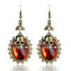 Gothic Vintage Skull Faux Crystal Decor Drop Earrings -  