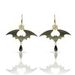 Gothic PU Bat Drop Earrings -  