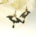 Gothic PU Bat Drop Earrings -  