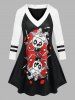 Gothic Funny Skeleton Raglan Sleeve Tunic Tee and Skinny Leggings Outfit -  