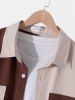 Two Tone Pockets Button Up Men Shirt -  