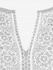 Plus Size Lace Raglan Sleeve Colorblock T Shirt -  