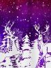 Plus Size Christmas Bicolor Elk Snowflake Print Dress -  