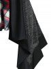 Plus Size Faux Twinset Asymmetric Plaid T-shirt -  