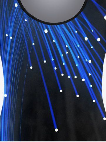 Plus Size Long Sleeve Light Beam Print T-shirt