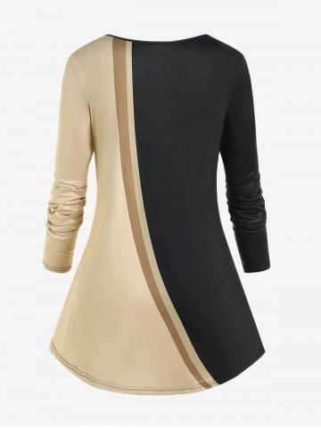 Plus Size Colorblock Rose Heart Print Valentines T-shirt