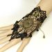 Gothic Vintage Spider Web Lace Finger Ring Bracelet -  