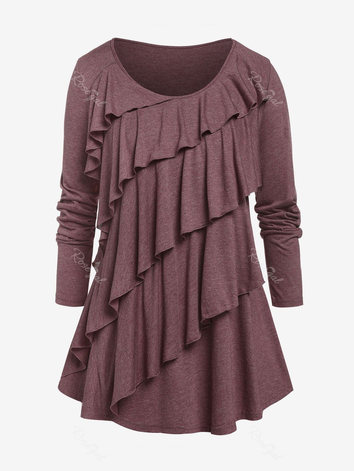 Shop Plus Size Layered Ruffles Tee  