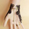 Bague de Doigt Vintage Gothique Rose en Dentelle - Noir 
