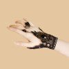 Bague de Doigt Vintage Gothique Rose en Dentelle - Noir 