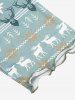 Plus Size Christmas Elk Snowflake Printed Raglan Sleeves Asymmetric Sleep Dress -  