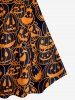 Robe D'Halloween Vintage Ligne A à Imprimé 3D Citrouille - Orange 3X | US 22-24