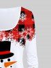 Plus Size Snowman Plaid Print Christmas Graphic T-shirt -  
