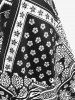 Robe Ligne A Vintage à Imprimé Ethnique à Manches Courtes de Grande Taille - Noir M | US 10