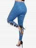 Plus Size Checked Panel Jeggings -  