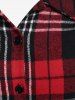 Plus Size Pockets Drop Shoulder Plaid Shirt -  