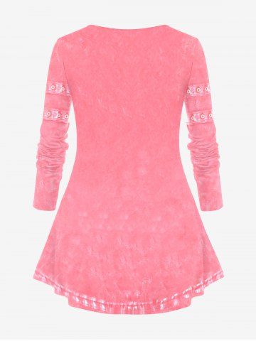 Plus Size 3D Print Long Sleeve Tee