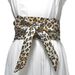 Animal Leopard Print Self Tie Silk Wide Corset Belt -  