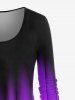 Halloween Long Sleeve Pumpkin Print Tee -  