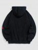 Rose Print Fleece Lining Hoodie -  